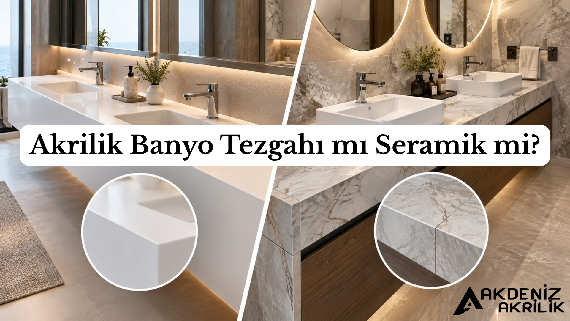 Akrilik Banyo Tezgahı mı Seramik mi? | Antalya Akrilik Banyo